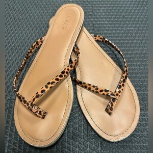 J. Crew Tan and Leopard Sandals
